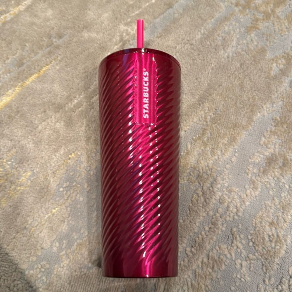 Starbucks 2022 Christmas Holiday Red Stainless Steel 24oz Tumbler Cold Cup EUC‎